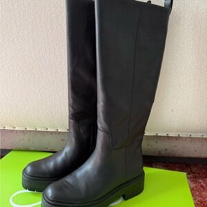 Sam Edelman, LARINA Black  Leather Boots